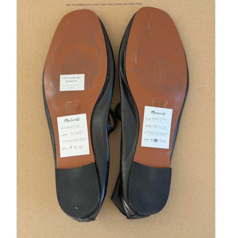 Madewell The Greta Ballet Flat in True Black, Size 8 - Picture 12 of 12